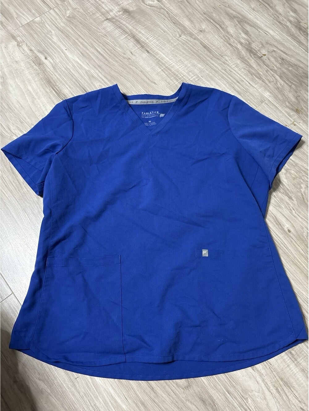 Fabletics Vital Scrub Top Womens XL Blue Short Sleeve Uniforms Healthcare